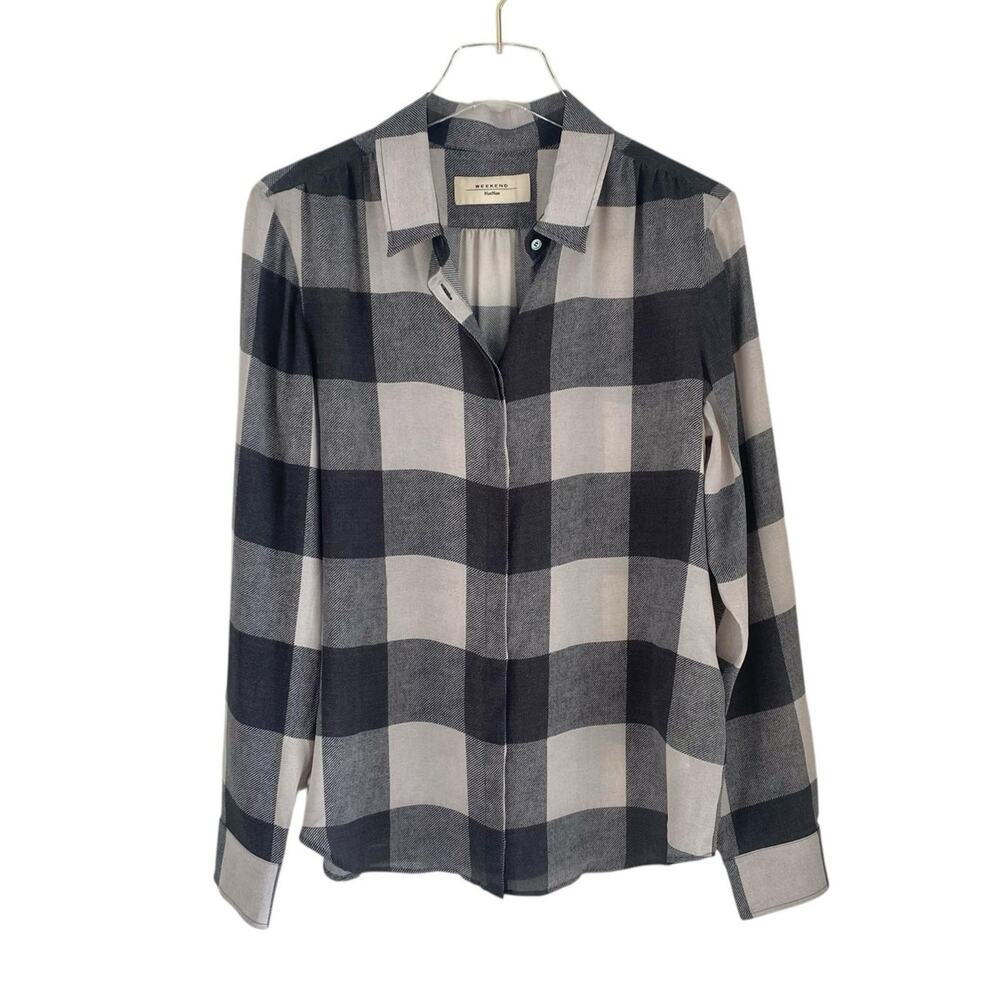 Weekend Max Mara Black and White Checkered Blouse